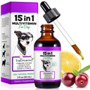 Koer Multivitamiin,15 in 1 Dog Multivitamiin Vedel tilgad Toidulisandid, Koera Vitamiinid Südame Terviseks, Luud, Liigesed, Nahk & Coat, Põis, Immuunsüsteemi Toetus 60 ml