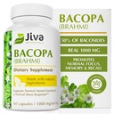 Jiva botaanika Bacopa Monnieri täiendus Puhas 1000mg ühe serveerimise kohta - kõrge potentsi Bacopa Monnieri (Brahmi) & ekstrakt normaalse aju, fookuse ja mälu toetamiseks - Ayurveda maitsetaimed - 60 kapslit