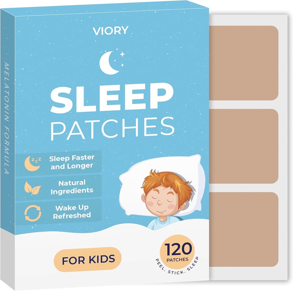 VIORY 120 Sleep Patches lastele ekstra tugevus - kiire tegutsemine, 100% looduslikud koostisosad, nahasõbralik ja lihtne rakendada unekleebised poistele