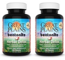 Yerba Prima Great Plains Bentonite Clay Caps Plus Taimne Detox (pakk 2) - Toidu klass - Maks & Colon Cleanse Supplement kapslid