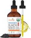 USDA Black Cumin Seed Oil Organic – Nigella Sativa Black Seed Oil Organic Cold Pressed & Unrefined in Glass Bottle – Vegan, Non-GMO Black Seeed Nails & Hair Growth Oils (4 fl oz)