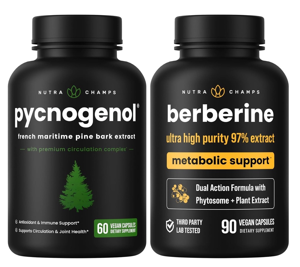 NutraChamps Täielik vereringe ja ainevahetuse võimendus : pürogenool & Berberine Duo