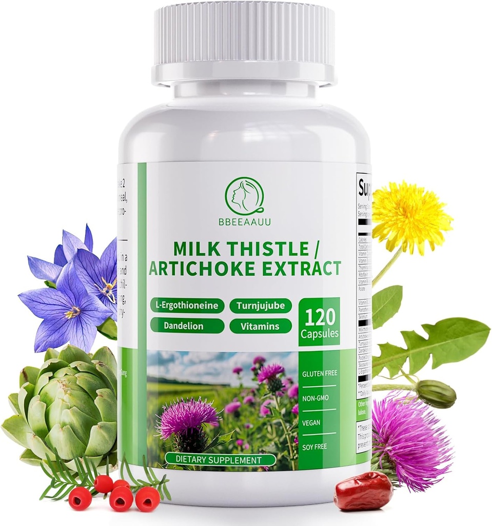 Piimaohakalisand, Maksapuhastus Detox & Remont Valem, 16-in-1 Taimne Maksatoetus Pill Artišokiga, L-Ergotioneiin, Turnjujube Dandelion Ekstrakt Maksa Ja Antioksüdandid 120 Kapslid