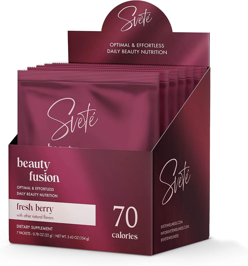 Hüdrolüüsitud kollageenipulber naistele Multi Beauty Superfood hüaluroonhappega, biotiin, C-vitamiin, tsink, probiootikumid, CoQ10 | Keto valk | Berry Flavor (7 ühe Servi pakendid) poolt Svete