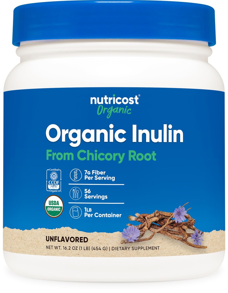 Nutrikosti orgaaniline inuliinipulber 1LB (454 Grams) 7 grammi kiudainet serveerimisel - siguri juurest - sertifitseeritud USDA orgaaniline