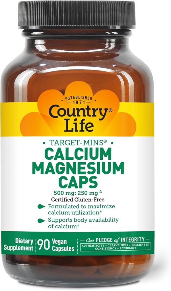 Maa Elu Eesmärk-Mins Kaltsium Magneesium Kompleks - 1000mg Kaltsium, 500mg Magneesium, Gluteenivaba Lisa Luude Tervisele