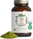 PURE SYNERGY Orgaaniline supertoidupulber | Roheline supertoidupulber | Orgaaniliste roheliste, Spirulina ja seentega täistoidulisand | energia, tervisliku vananemise ja immuunsuse tervise jaoks (12,5 oz)