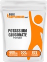 BulkSupplements.com Kaaliumglükonaatpulber - hüdratsioonitoetuseks, mineraallisandiks, kaalium 99mg - gluteenivaba, 600mg ühe serveerimise kohta, 500g (1,1 naela) (pakk 1)