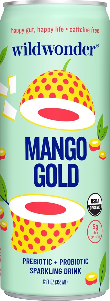 Wild Wonder Organic Mango Gold Prebiootikum ja probiootiline jook, 12 FZ