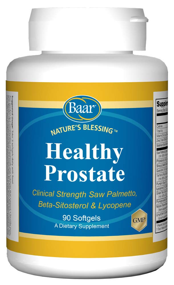 Baar Nature's Blessing Healthy Eesnäärme Softgels, Clinical Strength Saw Palmetto, Beta-Sitosterol & Lycopene, 90 Softgels
