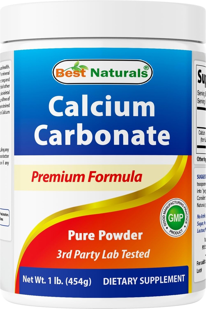 Best Naturals Calcium Carbonate Powder 1 Pound - Food Grade (16 OZ (Pack of 1))