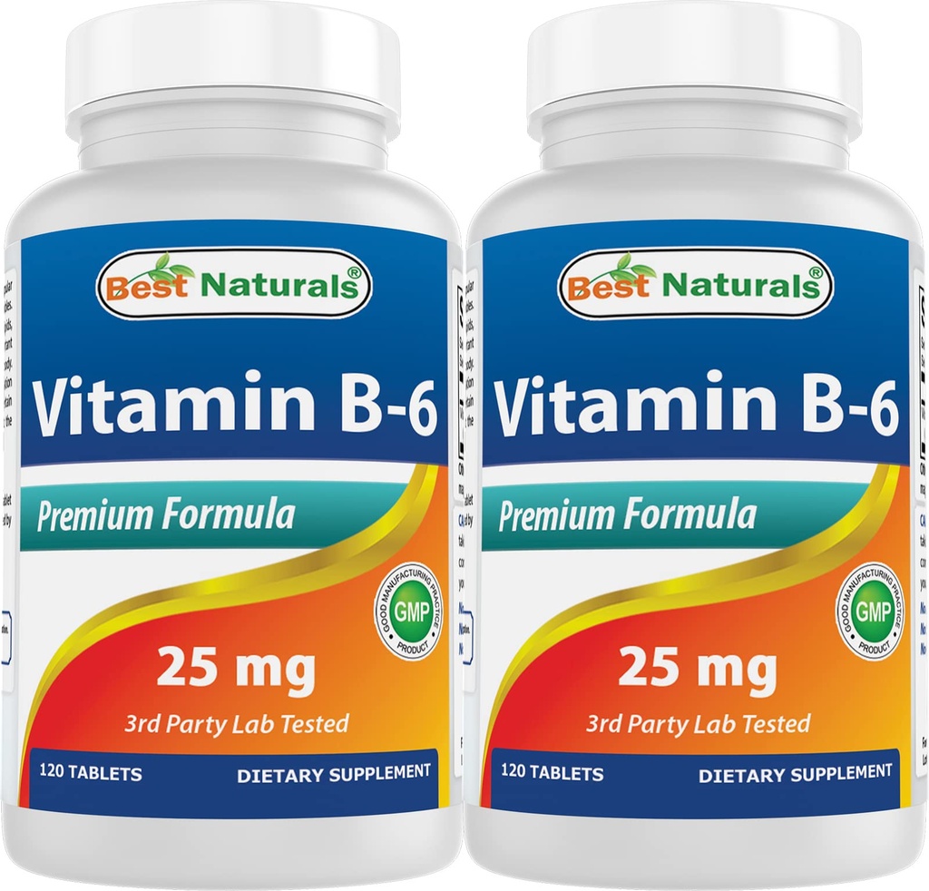 Parimad looduslikud vitamiinid B6 25mg, 120 tabletti (120 arvu (2 pakendis))