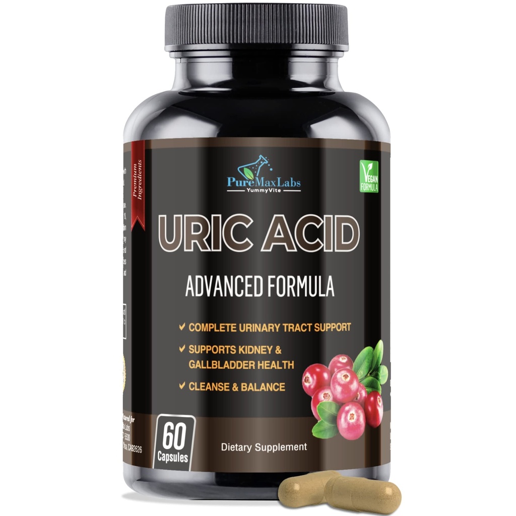 Uric Acid Advanced Formula - neerud, maks, sapipõie, kuseteede puhastamine Jõhvika, Chanca Piedra, Tart Kirsi, Piimaohaka ja Bromelain 60 kapsliga