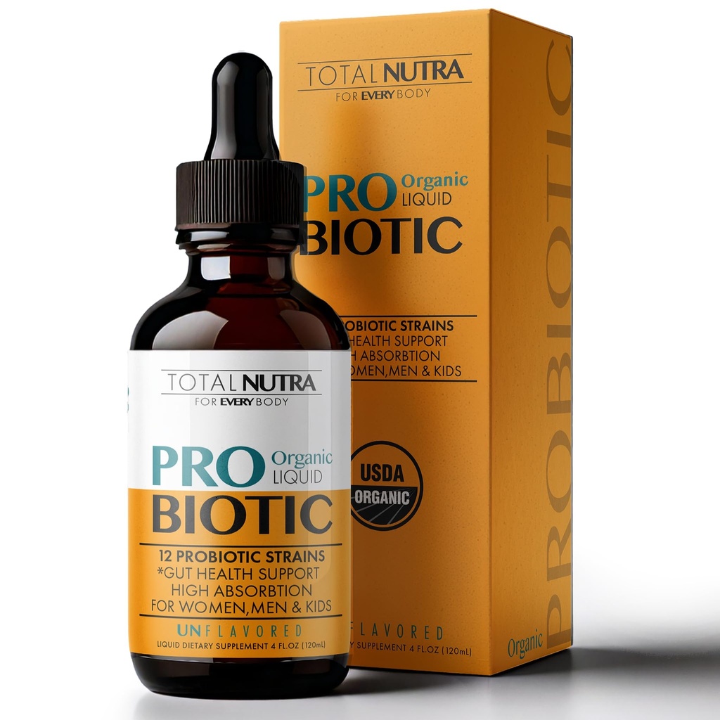 Vedel probiootikum naistele, meestele, lastele, väikelapse probiootikum: USDA orgaaniline probiootikum, Vegan probiootiline vedelik ja Alfalfa Blend + Acidophilus soolestiku tervise jaoks, piimagluteenivaba, mitte-GMO suukaudsed probiootikumid