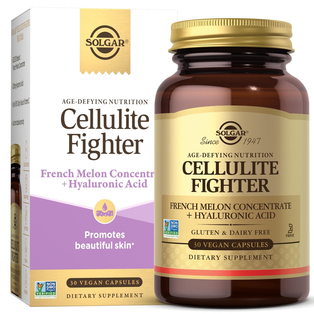 Solgar Tselluliit Võitleja Naha Vitamiin ja Mineral Supplement, toetada sile nahk Prantsuse melon kontsentraat, hüaluroonhape ja vitamiin C täiendada, Vanuse-Defying Toitumine naistele, 30 Servings