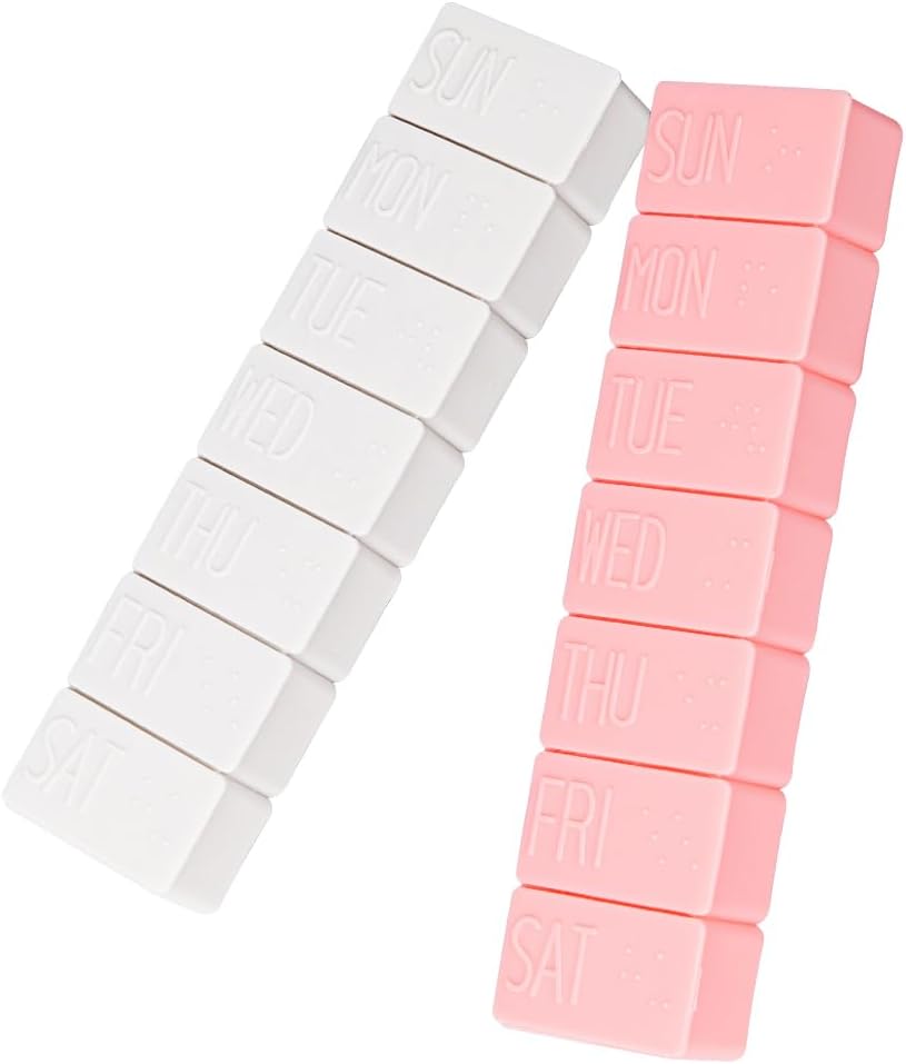 sanderala 2Pack Weekly Pill Korraldaja, ekstra suur 7 päeva Pill Juhtumid Travel Daily Pill Box Fish Oil, Kaltsium tabletid Toidulisandid ja muud vitamiini pillid