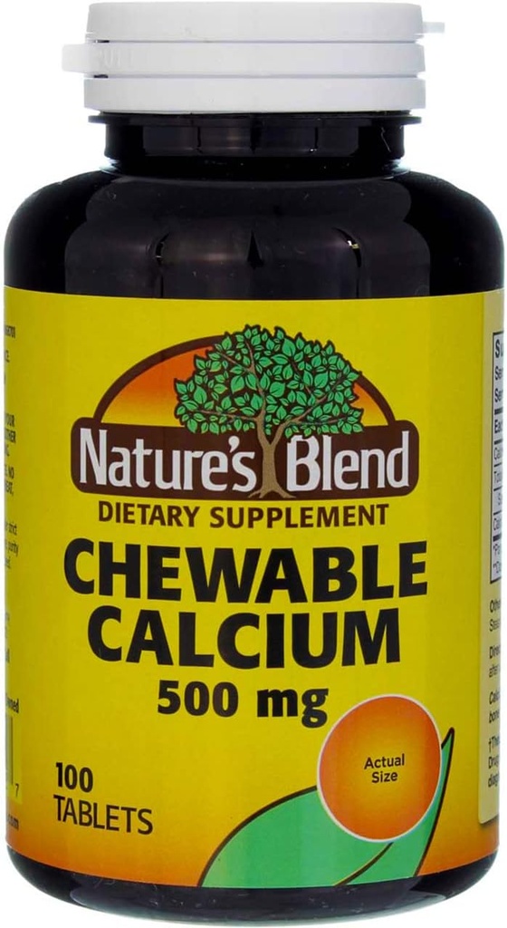Looduse segu näritav kaltsium 500 mg, 100 tabletti (5 pakendis)