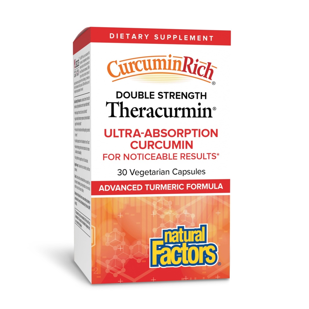 Looduslikud tegurid, CurcuminRich Double Strength Theracurmin, 60 mg, lihtsalt 1 kapsel päevas, formuleeritud suurema imendumise jaoks, 30 loend (pakk 1)