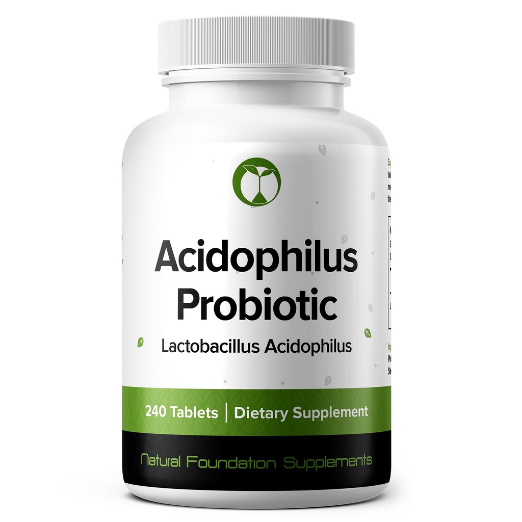 Lactobacillus Acidophilus Probiootiline täiendus 240 tabletti 3 miljardit CFU Probiootikumid meestele ja naistele toetab soole seedimist ja soolestiku tervist (240, Lactobacillus Acidophilus)
