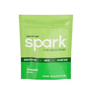 AdvoCare Spark - energiajoogi segu - Vitamiin ja Aminohappe lisand - toetab energiat ja keskendumist * - kaasaskantav immuuntoetus * - suhkruvaba - limead, 14 kleeppakendit (3,5 oz)