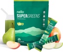 Nello Supergreens Superfood Drink Sega Chlorella, Moringa, Spinachi, Broccoli, Seedeensüümide ja Probiootikumidega - Apple Pear Flavor, 20 Servings, Travel Pack