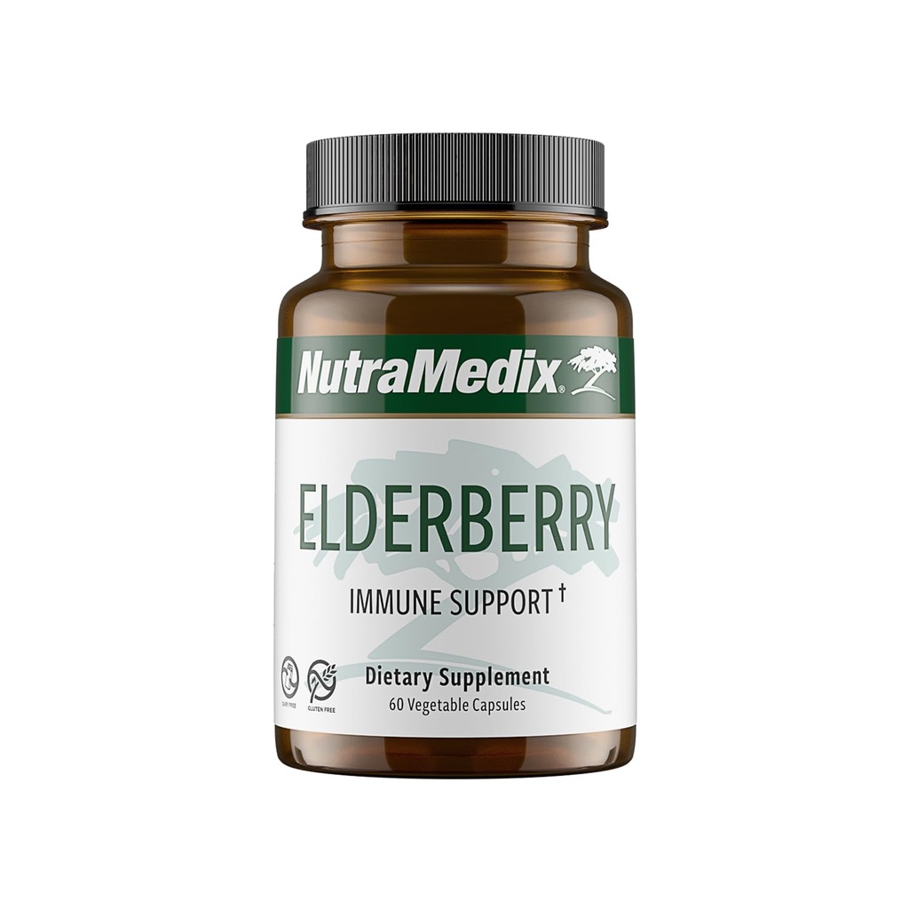 NutraMedix Elderberry Antioksüdandid Täiendavad kapslid - Elderberry ekstrakt, et edendada tervislikku põletikulist vastust, igapäevast immuunsust ja soole tervist (60 kapslit)