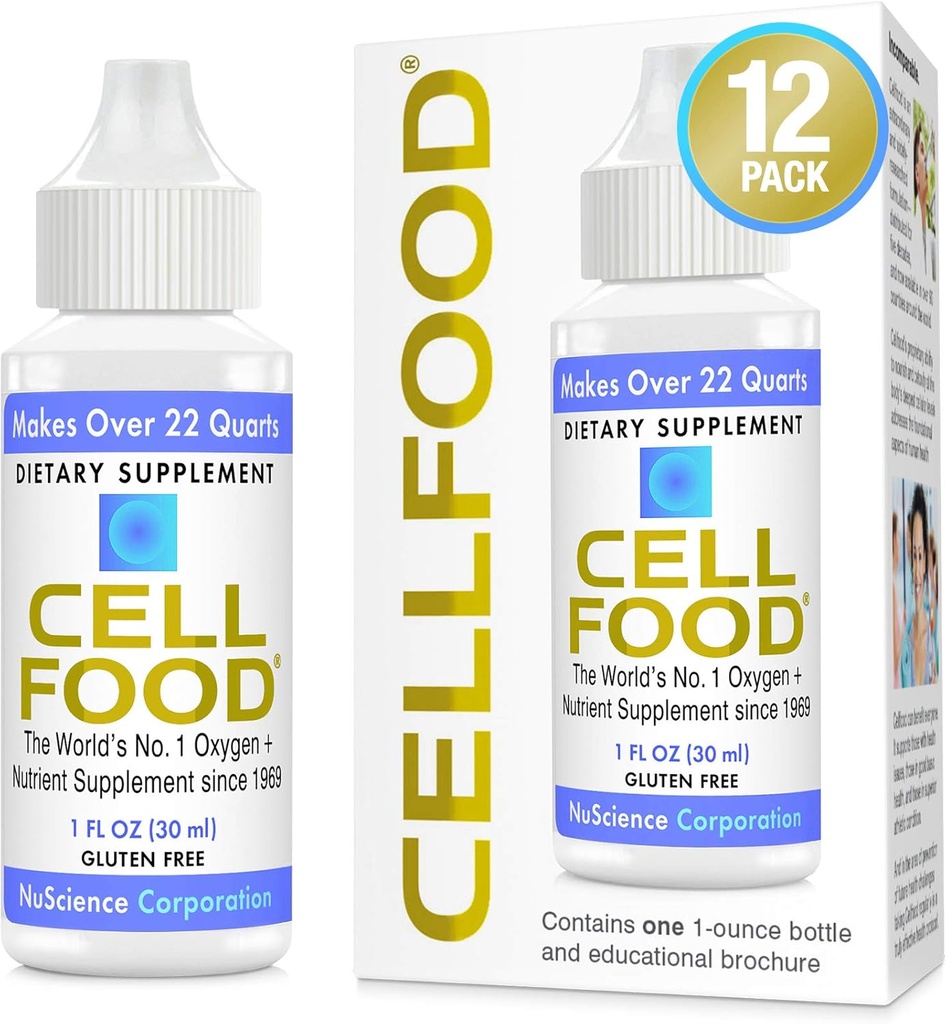 Cellfood Oxygen Boost - 1 fl oz, 12 Pack - Vedel hapnikulisand - Gluteenivaba, Cert Kosher