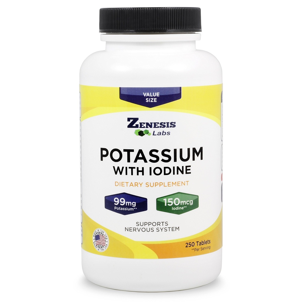 Kaaliumglükonaat 99mg + 150mcg jood Kelp Bulk (250 tabletti / pudel)