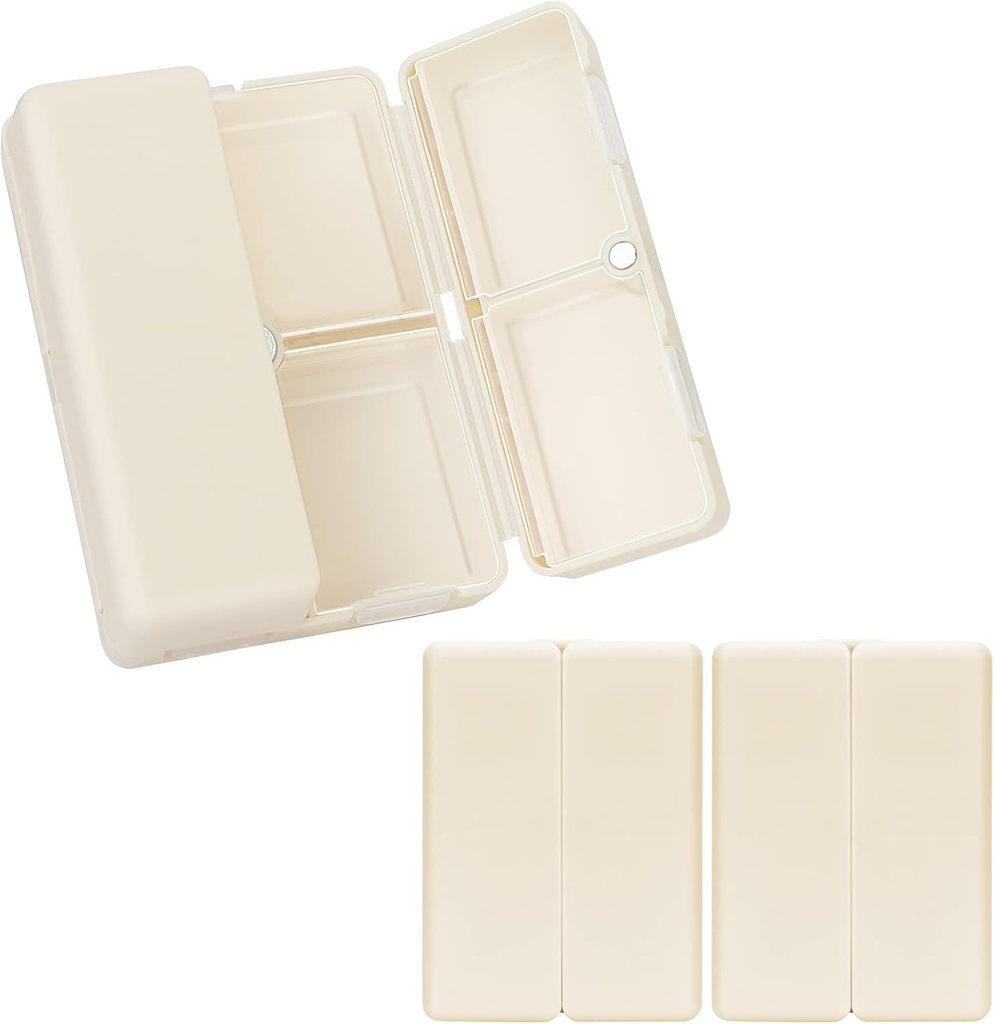 FYY Daily Pill Korraldaja, 2 Tk 7 Kompartments Portable Pill Case Travel Pill Korraldaja, [Folding Design] Pill Box Purse Pocket hoida vitamiine, tursamaksaõli, täiendused ja ravimid-valge