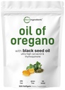Mikrokoostisosad Oregano Softgelsi õli, 300 krahv | 2 in 1 formuleeritud musta seemne õliga, 4X tugevuskarvakrool ja tümokinoon | taimepõhine, mitte-GMO ja immuuntoetus