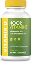 Noored vitamiinid Halal Vitamiin D, Halal Vitamiin D3, 5000 IU Softgels, Toetab Luu, Immune & Heart Health, Saflooriõli maksimeerida imendumist, Non-GMO, Gluteenivaba & Halal (60 Count)