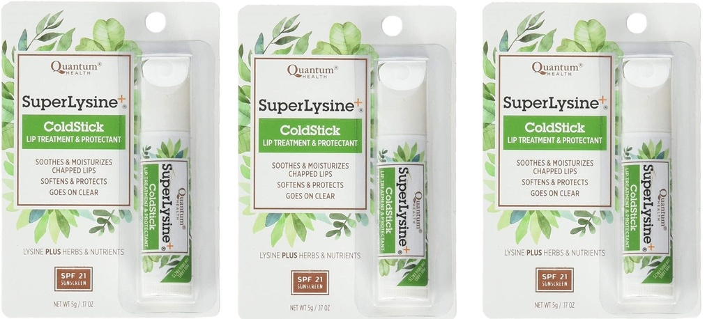 Super Lysine Plus + ColdStick, SPF 21, Regular 0,18 oz (Pack of 3) poolt Quantum Research