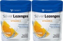 Hõbedased kreemid C-vitamiiniga - Premium Nano Hõbe 60 PPM Kolloidhõbe, orgaaniline mesi ja C-vitamiini mineraallisand tilgad, et toetada immuunsüsteemi, Soothe Cough & Throat - Pakend 2