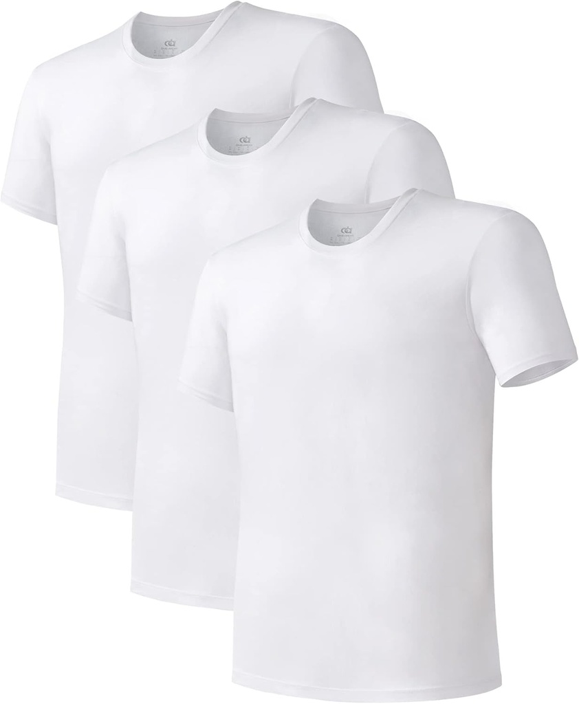 DAVID ARCHY Meeste alussärk Bamboo Rayon Niiskus-Wicking Crewneck T-särgid Venitus Teesid meestele, 3 või 5 Pack