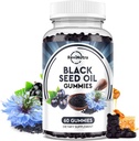 Mustseemneõli kummid-orgaaniline külm pressitud Nigella Sativa musta seemne õli meega, vitamiin B6, C, D3, kurkum, granaatõuna, tugiimmuunsus, seedimine, aju funktsioon, juuksed ja nahk-60 kummikud