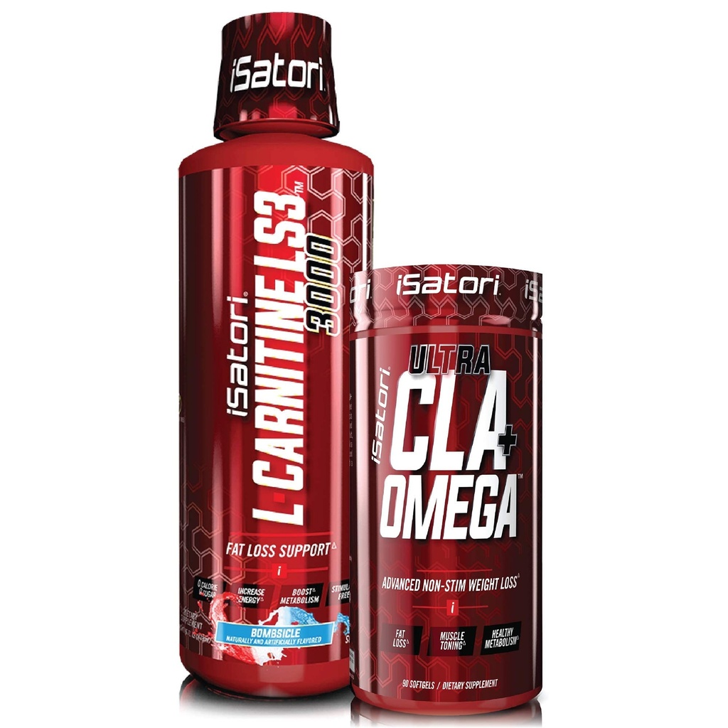 iSatori L-karnitiin LS3 Bombsicle 3000mg (32 Servings) & iSatori Ultra CLA (90 Softgels)