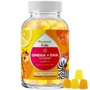 Lapsed Omega ja DHA Gummies - Rasvhapped Omega 3 6 9 koos C-vitamiini nägemiseks - Toitumine DHA lastele tervisliku närvisüsteemi ja fookuse tugi - Kala vaba - 60 loend