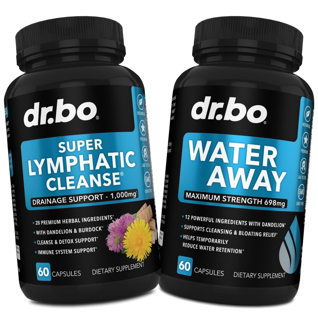 Lümfaatilise drenaaži täiendused Pills & Water Away - Lümfaatiline tugi Kogu taimsed puhastustooted ja looduslikud veepillid Diureetikumid säilitamiseks - Lümfisõlmed Detox Cleanse System Drainage