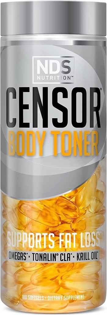 Censor - rasva kadu ja kehatooner CLA, kalaõli, safloori ja oomega 3-6-9 seguga - toidulisand parema energia, ainevahetuse ja tervise jaoks - 180 softgelit