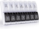 MERICARGO Am Pm Pill Organizer 7 päeva , 2 korda päevas Suur iganädalane pillide karp , vajutage nuppu Igapäevased pillid Vitamiin , kalaõli , toidulisandid