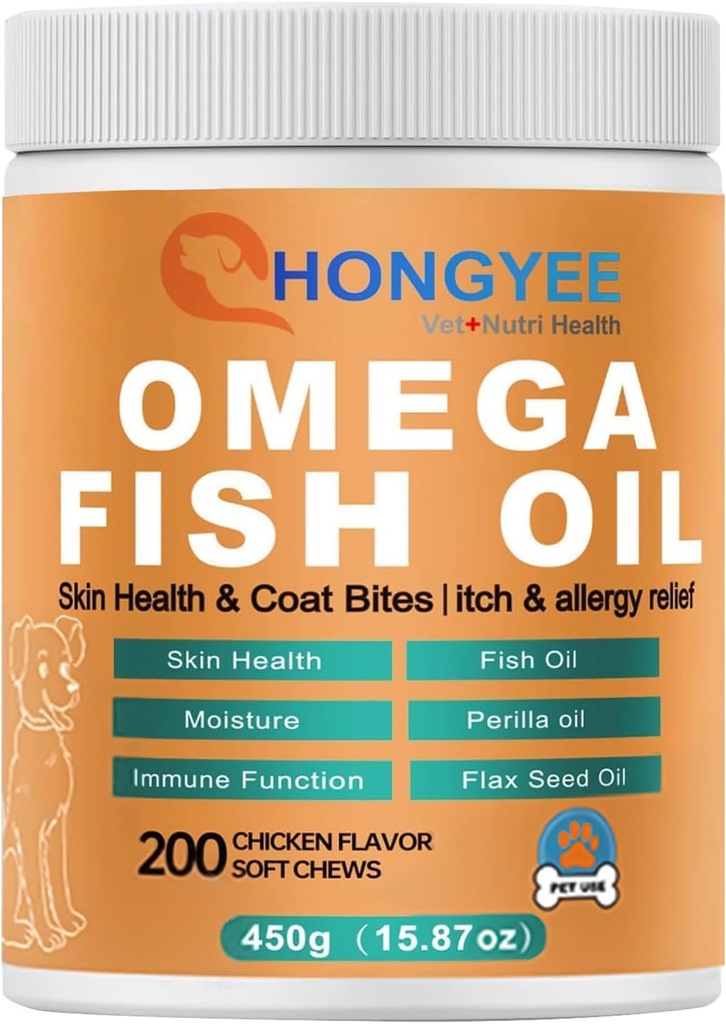 Naha ja kate hooldus Omega 3 pehmed närid lemmikloomadele - kalaõli koertele Terve nahk | läikiv karusnahk | Sügeluse vastu raviformaadis, All-in-1 Oil