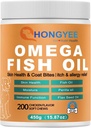 Naha ja kate hooldus Omega 3 pehmed närid lemmikloomadele - kalaõli koertele Terve nahk | läikiv karusnahk | Sügeluse vastu raviformaadis, All-in-1 Oil