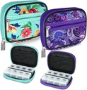 Serfeymi Weekly Travel Pill Korraldaja Pill Juhul rahakotiga Eemaldatav 7 päeva Pill Box, Moodne Reisimeditsiini Korraldaja Pill Konteiner Meditsiin, Vitamiin, täiendus - Roheline 01 + Purple 01
