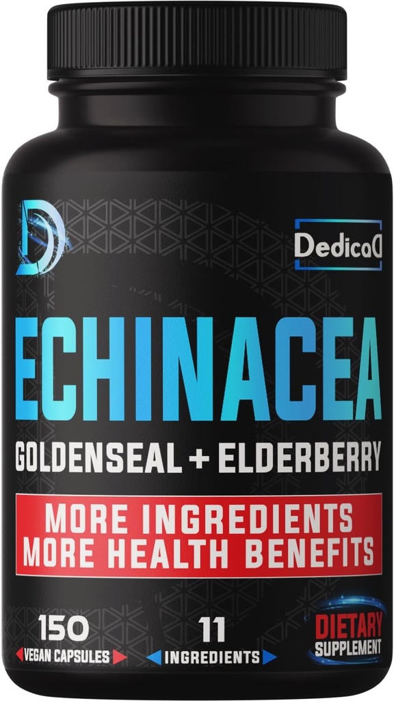 Immuunkaitse toetus Suppement - All-in-1 11 maitsetaimed segu Echinacea, Goldenseal, Elderberry, Camu, Ginger, Thyme, Chaga, Reishi, Burdock, Acerola - 5 kuud Supply - 150 kapslit