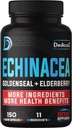 Immuunkaitse toetus Suppement - All-in-1 11 maitsetaimed segu Echinacea, Goldenseal, Elderberry, Camu, Ginger, Thyme, Chaga, Reishi, Burdock, Acerola - 5 kuud Supply - 150 kapslit