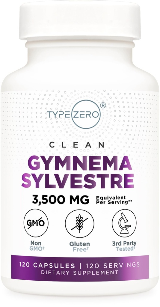 Tüüp Zero Clean Gymnema Sylvestre Kapslid (120 Servings, 3500 MG ekvivalenti Serving) - Mitte-GMO, Gluteenivaba