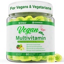 NEVISS Vegan Multivitamiin naistele ja meestele w/Methyl B12, D3 K2, Plant Based Omega 3 (DHA+EPA), Raud, Koliin, Tsink, Terve toit Igapäevased vitamiinid Kummid veganitele ja taimetoitlastele, suhkruvaba, 60Cts