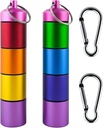 Väike kaasaskantav Metal Pill Organizer Case Keychain, virnastatav veekindel Travel Cute Pill Box Holder, alumiiniumi legeeritud pillide konteiner, Osakond Toidulisandid, Vitamiinid ja meditsiin