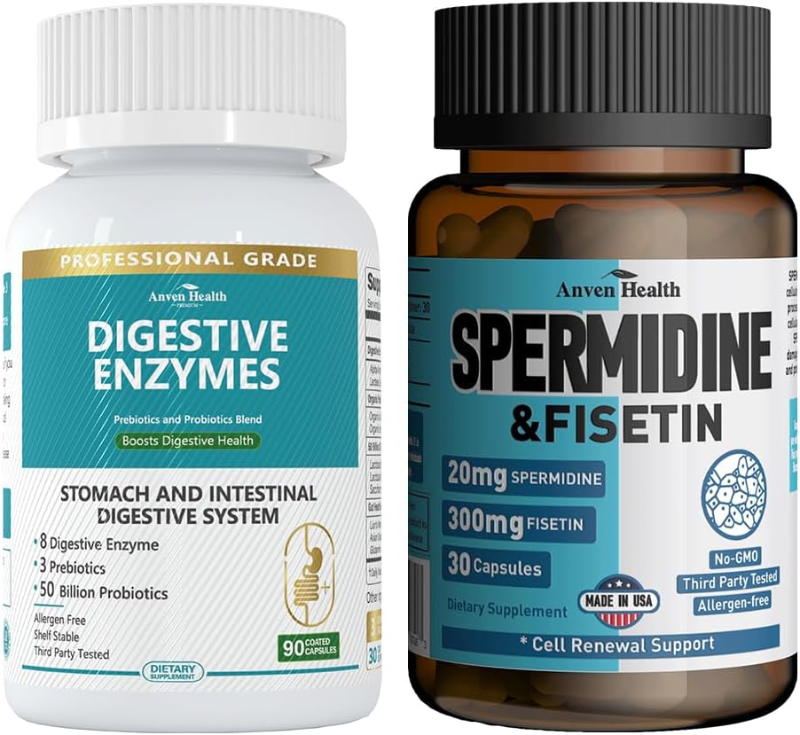 800mg Seedeensüümid meestele ja naistele + Spermidiin & Fisetin Supplement - 20mg 98% Spermidine 3HCL