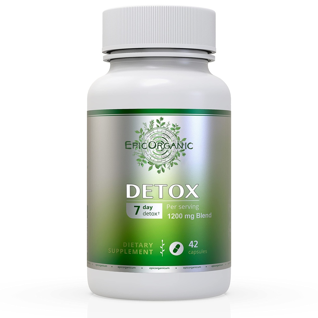 7 Day Detox Cleanse | Ultimate Strenght Colon Cleanse & Liver Detox | Promotes Healthy Gut Support | Detox Cleanse for Men & Women | Made in The USA | 42 Capsules